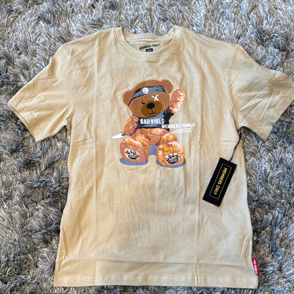 Members only mix media bad vibes tee
